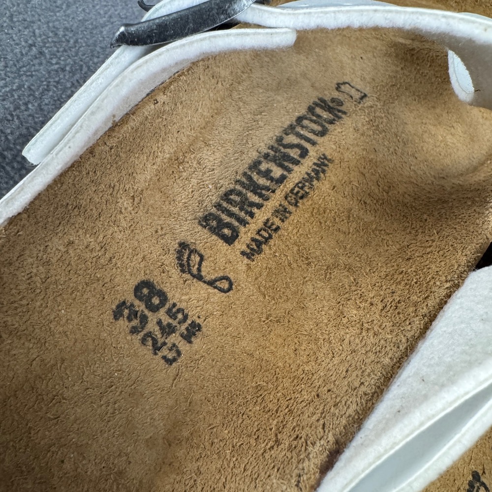 Birkenstock Gizeh White Birko-Flor Thong Sandals Womens 38 L7 M5 Made in Germany - Picture 3 of 7